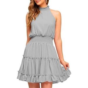 Gray Halter Dress
